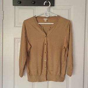 J.Crew cardigan, tan with cropped sleeves